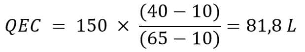 calcul volume eau chaude prélevé