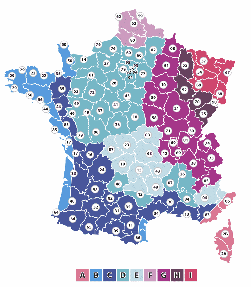 carte températures de base france